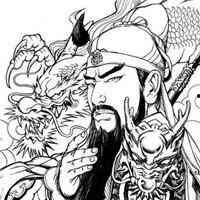 关公素描图片大全,威严神武，忠义千秋